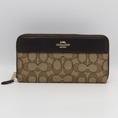 美品 コーチ ブラウン シグネチャー柄 レザー/キャンバス ゴールド金具 レディース長財布 KRH その他 2000000 NSK