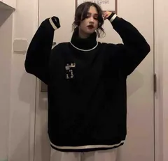 スウェット トレーナー グレー 長袖 オーバーサイズ 体型カバー レディース 韓国ファッション カジュアル 春 秋 冬 ワンポイント 刺繍 ゆったり トップス ラインリブ 大きいサイズ かわいい 10代 20代 30代 通学コーデ [1012]