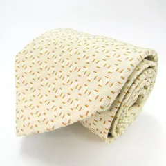 シャルル・ジョルダン ブランドネクタイ 格子柄 パネル柄 シルク イタリア製 メンズ ベージュ CHARLES JOURDAN 【中古】