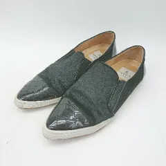 ◇ Θ LANVIN en Bleu ランバンオンブルー ハラコ風 スリッポン サイズ23.0 ブラック レディース E  【1501160046642】