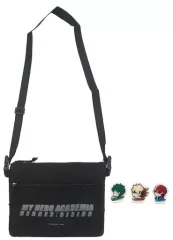【中古】雑貨 [単品] 緑谷出久＆爆豪勝己＆轟焦凍 オリジナルデザインサコッシュ+アクリルバッジ3個セット 「Blu-ray/DVD 僕のヒーローアカデミア THE MOVIE ヒーローズ：ライジング プルスウルトラ版 アニメイト限定セット」 同梱特典