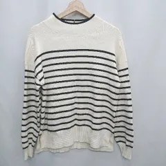 ◇ ⊇ GLOBAL WORK グローバルワーク ボーダー柄 長袖 ニット セーター サイズM アイボリー ブラック レディース E  【1502180027963】