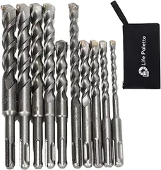 Life Palette コンクリートドリル ドリルキリ 穴あけ 刃径6～20mm 全長150～200mm 10本セット SDS ハンマードリルビット 振動ドリル刃