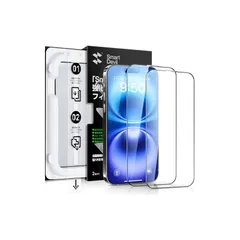 SmartDevil iPhone 16/15 用 ガラスフィルム 高透過率 黒縁 全面保護 貼り付け簡単 ガイド枠付き 9H硬度 指紋防止 光沢 ズレなく 気泡ゼロ 自動吸着 ガイドボックス 滑らかな手触り いphone 16/15 対応 保護フィルム  1