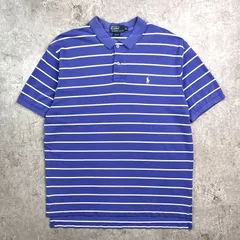 90年代 Polo by Ralph Lauren ポロバイラルフローレン ボーダーポロシャツ 鹿の子 メンズXL 