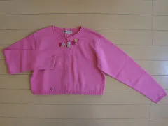 ファミリア familiar アウトレット 子供服 女の子 130cm 長袖 カーディガン ピンク 春 秋 ★3 トップス ガールズ 女児 キッズ 【中古】 ユーズド リサイクル 古着 子ども服 こども