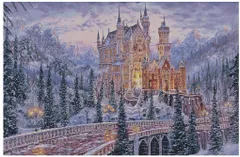 【数量限定】in Winter 100% cotton super big Bridge Advanced counted cross stitch kits経験豊富な人のために18目500x326 目 70x46 cm クロスステッチ
