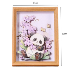 夢結紙 3D貼り絵キット 蘭の花パンダ 胡蝶蘭 可愛い プレゼント DIY ペーパークラフト 貼り絵 インテリア ゆめむすび