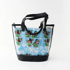 新品 フェイラー FEILER マナマナ クリアバッグ シェニール織り インナーポーチ ブルー セット /ハワイ フラダンス【2400014338133】