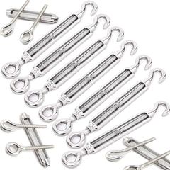 Ailenlan ターンバックル ステンレス ワイヤーバックル フック 貼り具合調整 ワイヤーロープ 固定 SUS304 防錆 耐久性 構造物補強 M5 10個セット