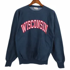 アメリカビンテージ　スウェット　Wisconsin 80s USA製 WISCONSIN バッキー スウェットパーカー 赤 XL
