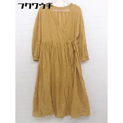 ◇ JOINT WORKS ジョイントワークス ラップ巻き 長袖 膝下丈 ワンピース マスタード レディース  【中古】 【1108060007638】のサムネイル