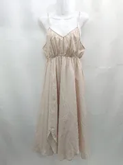 ◇ ⊂ w closet ダブルクローゼット シンプル系 ノースリーブ 膝下丈 ワンピース サイズF ベージュ系 レディース E  【1507160020521】