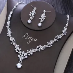 新品꙳✧˖ジルコニア2点セット ウェディングアクセサリー ピアス ネックレス2