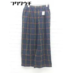 ◇ studio CLIP スタディオクリップ チェック ワイド パンツ サイズM ネイビー系 レディース 【中古】 【1002802254987】