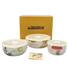 ムーミンキャラクター　山加商店　レンジキャニスター　3個セット　電子レンジ対応　耐熱性　密封保存