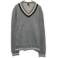 le coq sportif プリント スウェット トレーナー M グレー Vネック ルコックスポルティフ 裏起毛 古着卸 アメリカ仕入 a610-5066のサムネイル