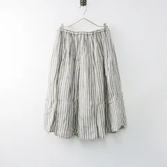 イチアンティークス　リネン スカート　グレー　新品未使用　タグ付き イチ アンティークス ICHI Antiquite's リネン ストライプ
