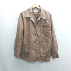 ◇ ⊇ PAGEBOY オーバーサイズ 合成皮革 長袖 フェイクレザーステッチブルゾン サイズS ブラウン レディース E  【1409240027942】