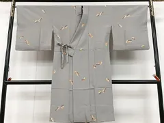 平和屋着物＃道中着　単衣　地紙吉祥文　ロング丈　正絹　逸品　CAAV5847id