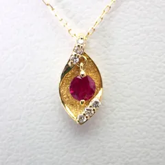 ルビー ネックレス 0.13ct Z5271 ゴールドK18 長角 バゲット ルビー ネックレス 0.13ct Z5271 ゴールドK18 長角 バゲット