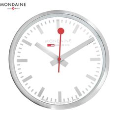 モンディーン MONDAINE ウォール クロック Wall Clock 掛け時計 A990.CLOCK.18SBV 25cm シルバー  並行輸入品