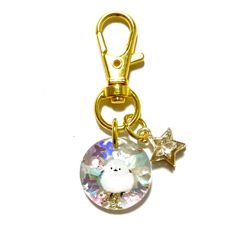 シマエナガのミニキーホルダー　ハンドメイド　レジン