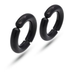 【幅3×内径10mm 色：ブラック 1ペア】[Adelina Style] イヤーカフ レディース イヤリング メンズ フェイクピアス フープピアス リングピアス ステンレス 両耳 プレゼント
