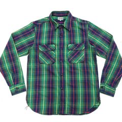 ジェラード JELADO コットン100% ネルシャツ JP02127 チェックシャツ ワークシャツ 「Union Workers Shirt Regular」旧力織機 生地 長袖シャツ アボカド 新品