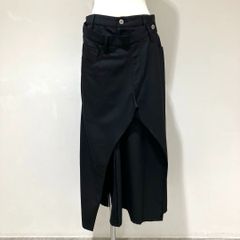 JJ-S004 ジュンヤワタナベ コムデギャルソン JUNYA WATANABE COMME des GARCONS エステルウールギャバ ワイドパンツスカート 黒 Sサイズ 2022年A/W