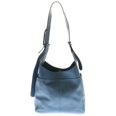 DELVAUX (デルボー) So Cool ワンショルダーバッグ ハンドバッグ ライトブルー シルバー金具 レザー