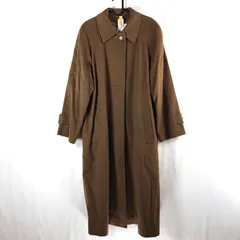 【極美品】アクアスキュータム ラムレザーコート ロング丈 ベルト付 ブラウン M Aquascutum (アクアスキュータム) ウエストベルト ロング