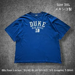 00s Foot Locker “DUKE BLUE DEVILS” S/S Graphic T-Shirt フットロッカー デューク大学 ブルーデビルズ グラフィックTシャツ 半袖 ブルー XXXLサイズ メキシコ製 ビッグサイズ オーバーサイズ NCAA