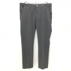【美品】エドウィン パンツ グレー×白 ストライプ ウエスト調節可 PRESTIGE メンズ XL ゴルフウェア EDWIN GOLF