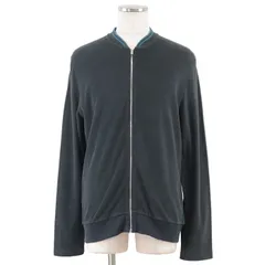 HERMES エルメス ジャケット ブルゾン 2017SS ロゴ ファスナー ジップアップ パイル コットン100% ストライプ アウター カーディガン トップス メンズ サイズ XL ネイビー 紺 イタリア製 71-5762のサムネイル