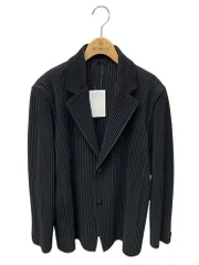 HOMME PLISSÉ ストライプ長袖　膝上プリーツコート新品　黒3号値下げ A30_G232SV55-0_c06_a020.jpg