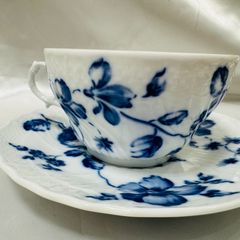 A【ヴィンテージ】Richard Ginori リチャードジノリ ROSE BLU ローズブルー カップ＆ソーサー 1客 コーヒーカップ ブランド 食器