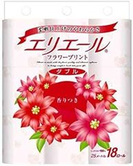 大王製紙　エリエール トイレットティシュー フラワープリント ダブル 25m×18ロール入×４点セット（計７２R）　トイレットペーパー