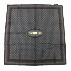 グッチ GUCCI 美品 スカーフ チーフ GGロゴ 絹 シルク 金具柄 総柄 イタリア製 紺 ネイビー /FF 1107 ■WYのサムネイル