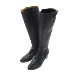 Salvatore Ferragamo サルヴァトーレフェラガモ PG1657 サイドジップ ロング ブーツ ブラック系 6.5【中古】