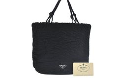 PRADA Prada Calf Hair Hand Tote Bag Black 0178N