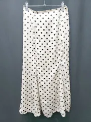 ◇ NICE CLAUP ナイスクラップ 水玉 ドット ロング丈 マーメイド スカート サイズF ベージュ ブラック レディース P  【1407100018741】
