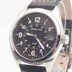 稼動品 新品電池 HAMILTON ハミルトン カーキフィールド H685510 クオーツ デイト ブラック文字盤 メンズ腕時計