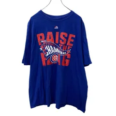 Majestic 半袖 プリントTシャツ 2XL ブルー マジェスティック ビッグサイズ MLB 2016 古着卸 アメリカ仕入 a704-5588