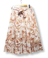 【送料無料（送料750円込）】【未使用】 MEW'S REFINED CLOTHES ミューズ ボタニカル柄 ロングスカート フレアスカート ウエスト紐 M ■L29118SSA25-250702--50(990)