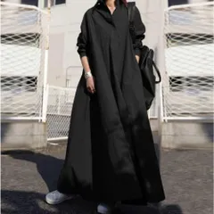 ☆ ブラック ☆ XL ☆ シャツワンピース pkrb1 シャツワンピース ワンピース レディース ロングワンピース ロングシャツワンピース ロングワンピ ロング ロング丈 マキシ丈 シンプル 長袖 ゆったり 体型カバー 無地 カジュアル 超ロング ルーズ