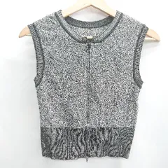 ◇ ⊂ STYLE MIXER 2way ジップアップ ニットベスト サイズF ホワイト ブラック系 レディース E  【1502180003851】