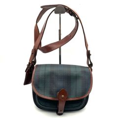 A0716-11-3 Polo Ralph Lauren ポロ ラルフローレン ショルダー バッグ チェック グリーン 斜め掛け H18㎝ W24㎝ D8㎝
