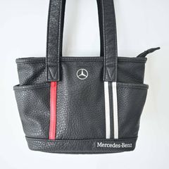 Mercedes-BenzｘTitleist メルセデスベンツxタイトリスト 合皮/キャンバス トートバッグ ブラック/シルバー/レッド M07-k077