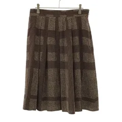 BURBERRY LONDON バーバリーロンドン チェック柄シルクタックスカート B1S20-364-56 ブラウン 40